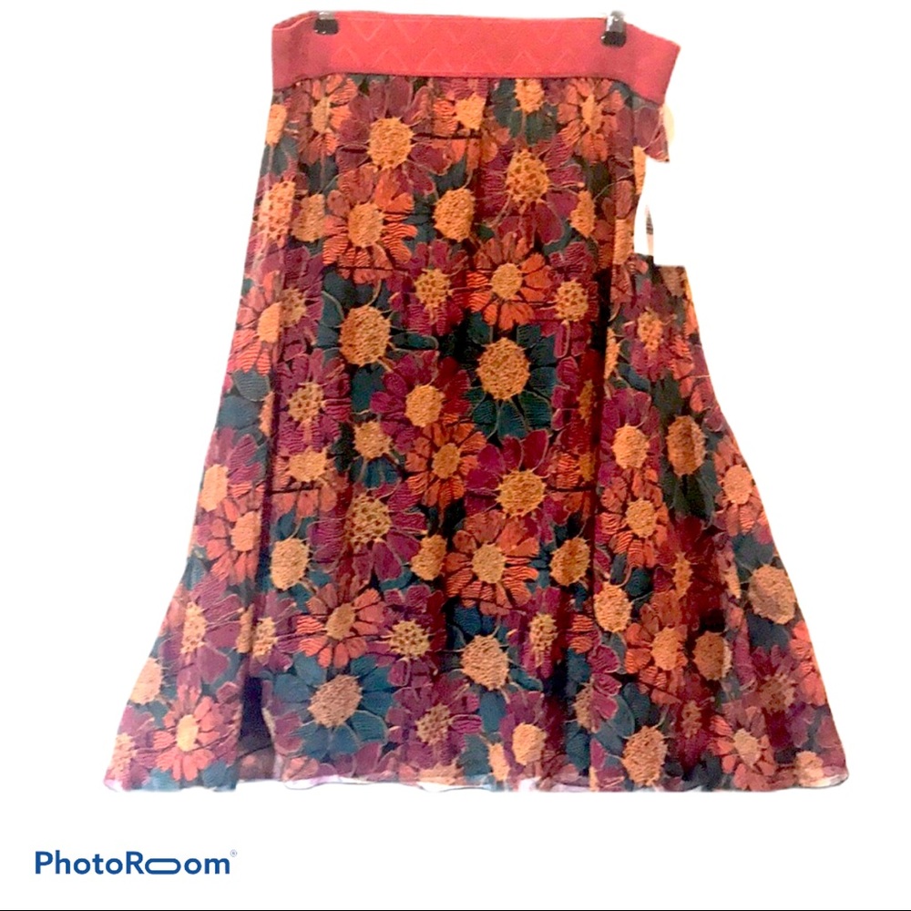 LuLaRoe Lola Midi Chiffon Skirt Size M